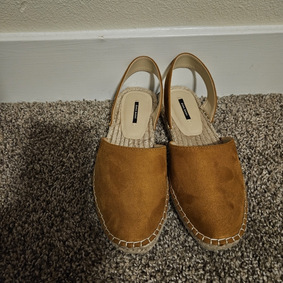Tan Suede Espadrille Flats - Picture 2 of 4